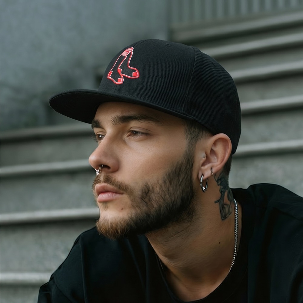 🧢 New Era Boston Red Sox 59FIFTY Fitted Hat 7 3/8 ⚾ MLB On-Field Blackout Style